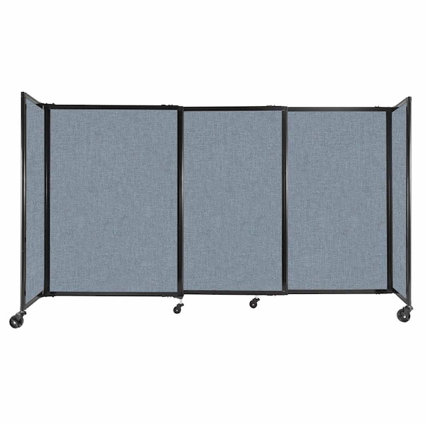 Versare StraightWall Sliding Portable Partition 7'2" x 4' Powder Blue Fabric 1448304 - main